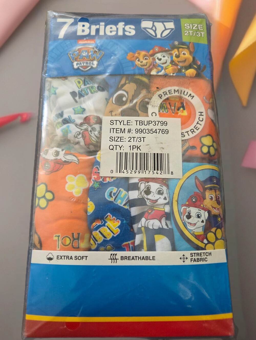 New Paw Patrol 7 Briefs for Boys Size 2T/3T